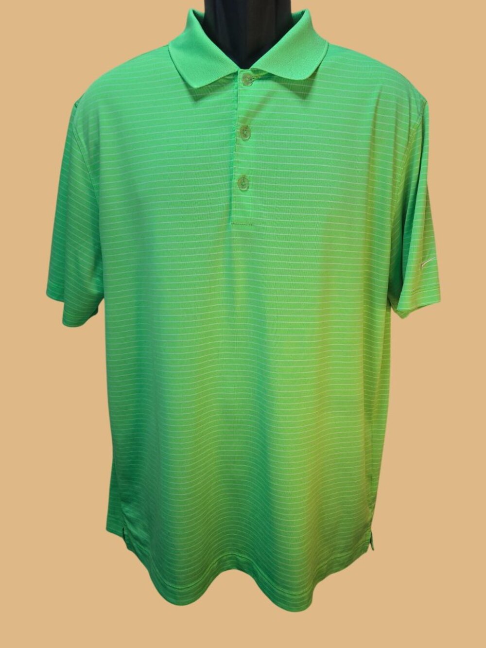 Nike Dri-Fit Mens Tour Performance Green Golf Polo Large
